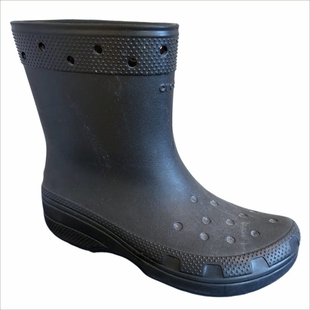 Crocs Classic Boot Men 10 Women 12 Black Gray Waterproof Rain Garden Lightweight
